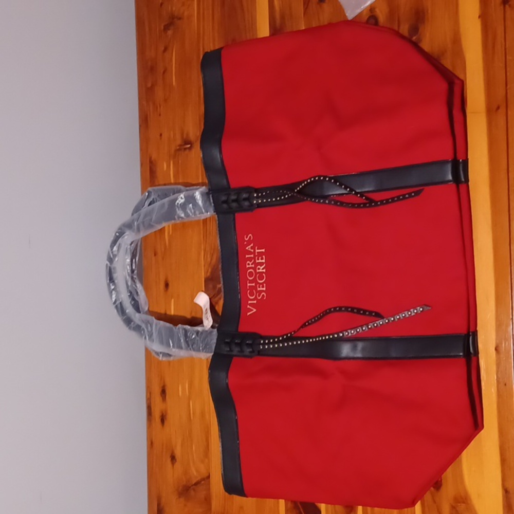 Red and Black Victoria's Secret Tote Bag